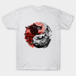 Yin e yang Temple and Nature T-Shirt